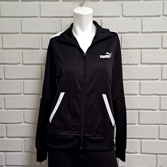 Puma Black/White Zip Up Jacket. Size Medium NWT - Picture 1 of 12